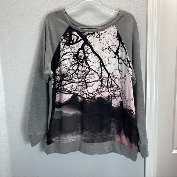 Lane Bryant Lake Dusk Sweatshirt Forest - Picture 1 of 10